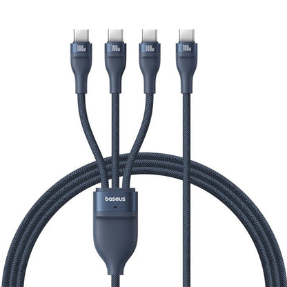 Kabel ładowania USB-C - 3 x USB-C Baseus Flash Series III 3w1, 100W, 1.5m, Niebieski P10377503321-00