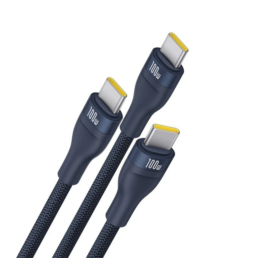 Kabel ładowania USB-C - 3 x USB-C Baseus Flash Series III 3w1, 100W, 1.5m, Niebieski P10377503321-00