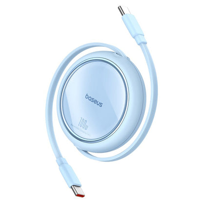 Kabel do danych i ładowania USB-C - USB-C Baseus Free2Draw Mini Retractable, 100W, 1m, Niebieski P10364500311-00