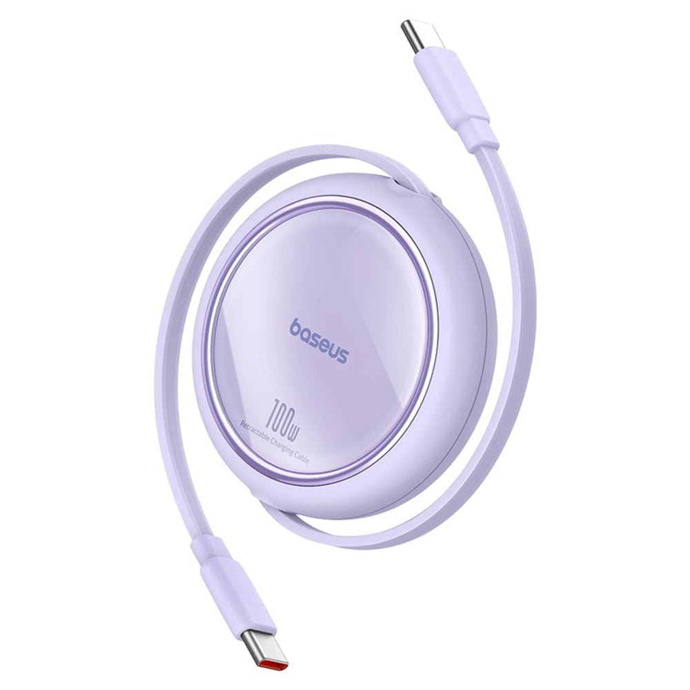 Kabel do danych i ładowania USB-C - USB-C Baseus Free2Draw Mini Retractable, 100W, 1m, Fioletowy P10364500511-00