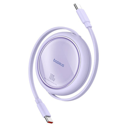 Kabel do danych i ładowania USB-C - USB-C Baseus Free2Draw Mini Retractable, 100W, 1m, Fioletowy P10364500511-00
