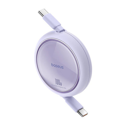 Kabel do danych i ładowania USB-C - USB-C Baseus Free2Draw Mini Retractable, 100W, 1m, Fioletowy P10364500511-00