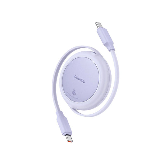 Kabel do danych i ładowania USB-C - USB-C Baseus Free2Pull Mini Retractable, 60W, 1m, Fioletowy P10364500511-01