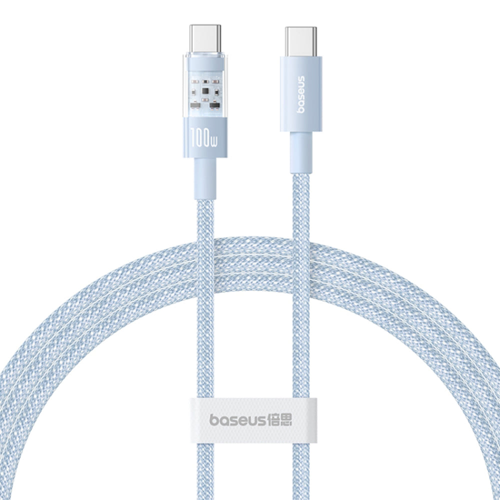 Kabel do danych i ładowania USB-C - USB-C Baseus Gem, 100W, 2m, Niebieski P10373000311-01