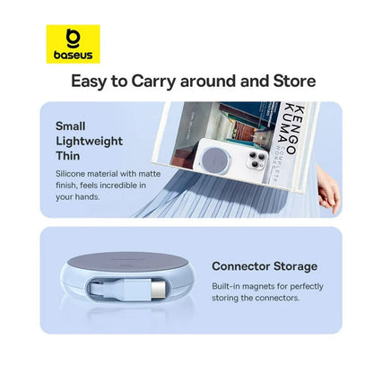 Kabel do danych i ładowania USB-C - USB-C Baseus Pathfinder Retractable, 100W, 1m, Niebieski P10368400311-00