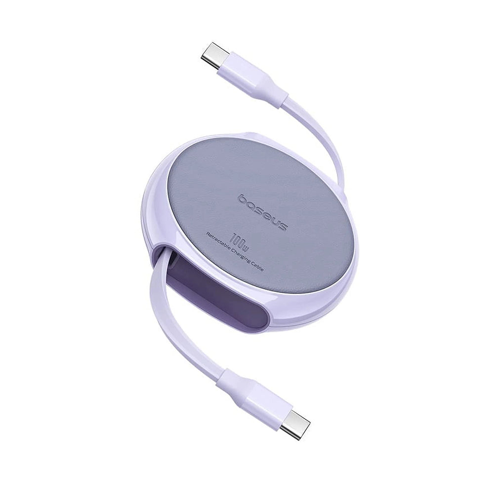 Kabel do danych i ładowania USB-C - USB-C Baseus Pathfinder Retractable, 100W, 1m, Fioletowy P10368400511-00
