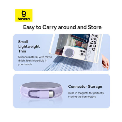 Kabel do danych i ładowania USB-C - USB-C Baseus Pathfinder Retractable, 100W, 1m, Fioletowy P10368400511-00