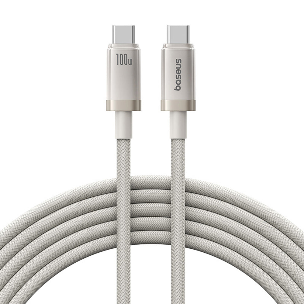 Kabel do danych i ładowania USB-C - USB-C Baseus Titanium, 100W, 2m, Srebrny P10378100G21-01