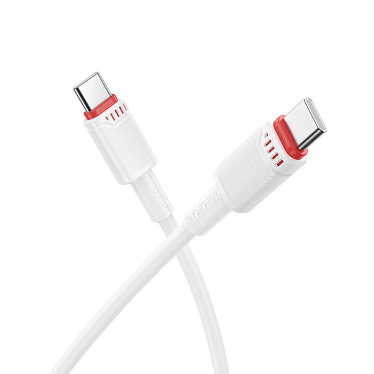 Kabel do danych i ładowania USB-C - USB-C Borofone BX110 Beneficio, 60W, 1m, Biały