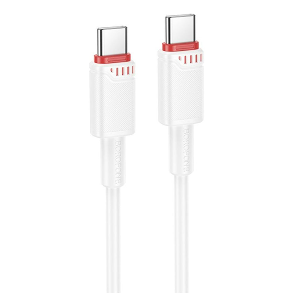 Kabel do danych i ładowania USB-C - USB-C Borofone BX110 Beneficio, 60W, 1m, Biały