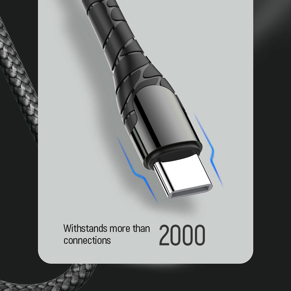 Kabel do danych i ładowania USB-C - USB-C ColorWay CW-CBPDCC040, 65W, 1m, Szary