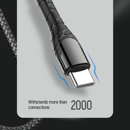 Kabel do danych i ładowania USB-C - USB-C ColorWay CW-CBPDCC040, 65W, 1m, Szary
