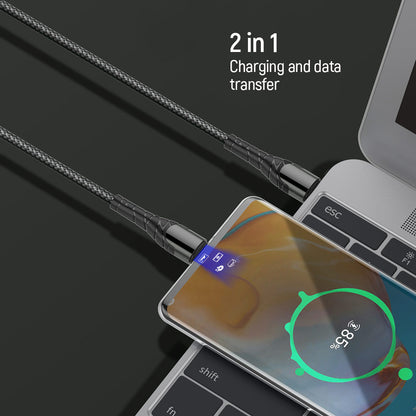 Kabel do danych i ładowania USB-C - USB-C ColorWay CW-CBPDCC040, 65W, 1m, Szary