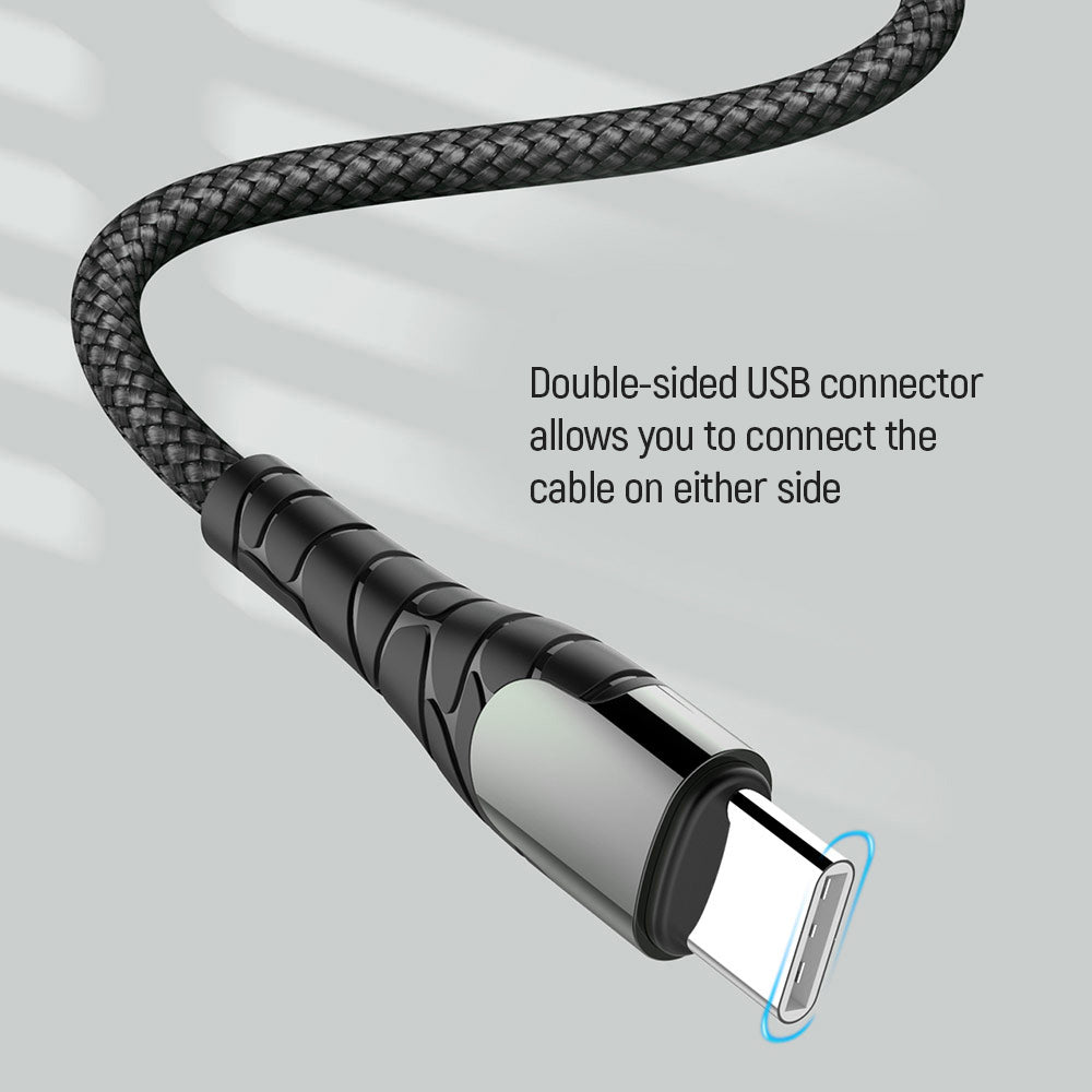 Kabel do danych i ładowania USB-C - USB-C ColorWay CW-CBPDCC040, 65W, 1m, Szary