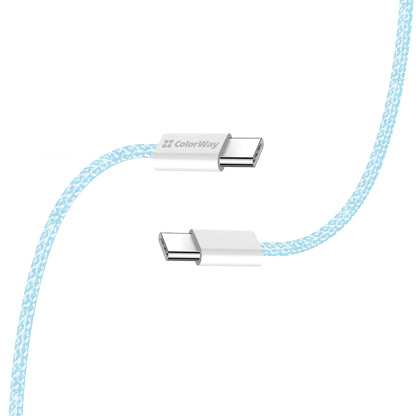 USB-C Data and Charging Cable - USB-C ColorWay CW-CBPDCC061, 60W, 1m, Blue