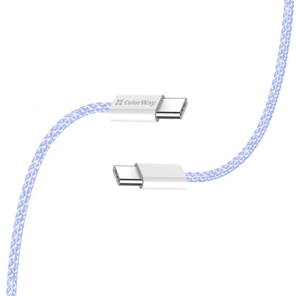 Kabel do danych i ładowania USB-C - USB-C ColorWay CW-CBPDCC061, 60W, 1m, Fioletowy