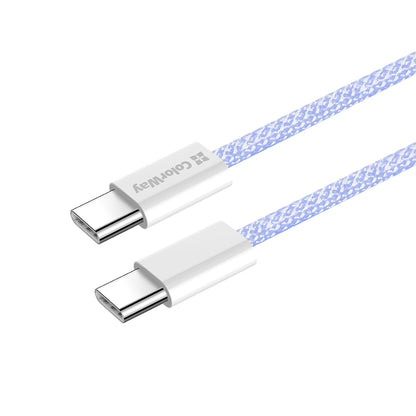 Kabel do danych i ładowania USB-C - USB-C ColorWay CW-CBPDCC061, 60W, 1m, Fioletowy
