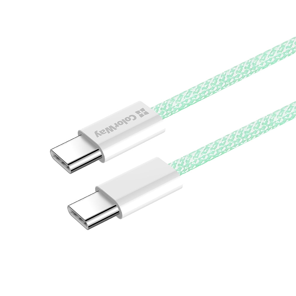 Kabel do danych i ładowania USB-C - USB-C ColorWay CW-CBPDCC061, 60W, 1m, Zielony