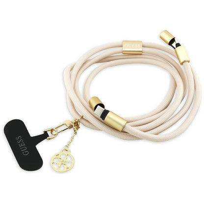 Kabel do danych i ładowania USB-C - USB-C Guess CBDY 4G Charm, 100W, 1,5m, Beżowy
