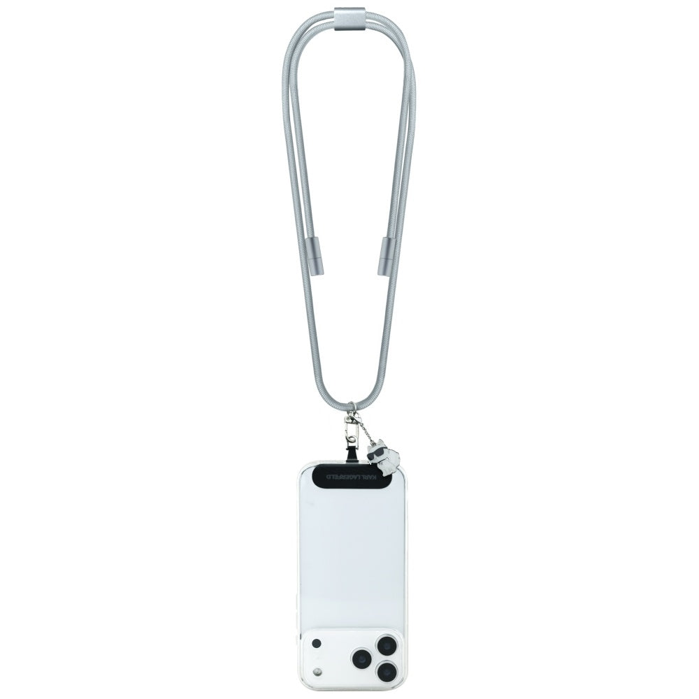 Kabel do danych i ładowania USB-C - USB-C Karl Lagerfeld Choupette Charm, 100W, 1,5m, Szary