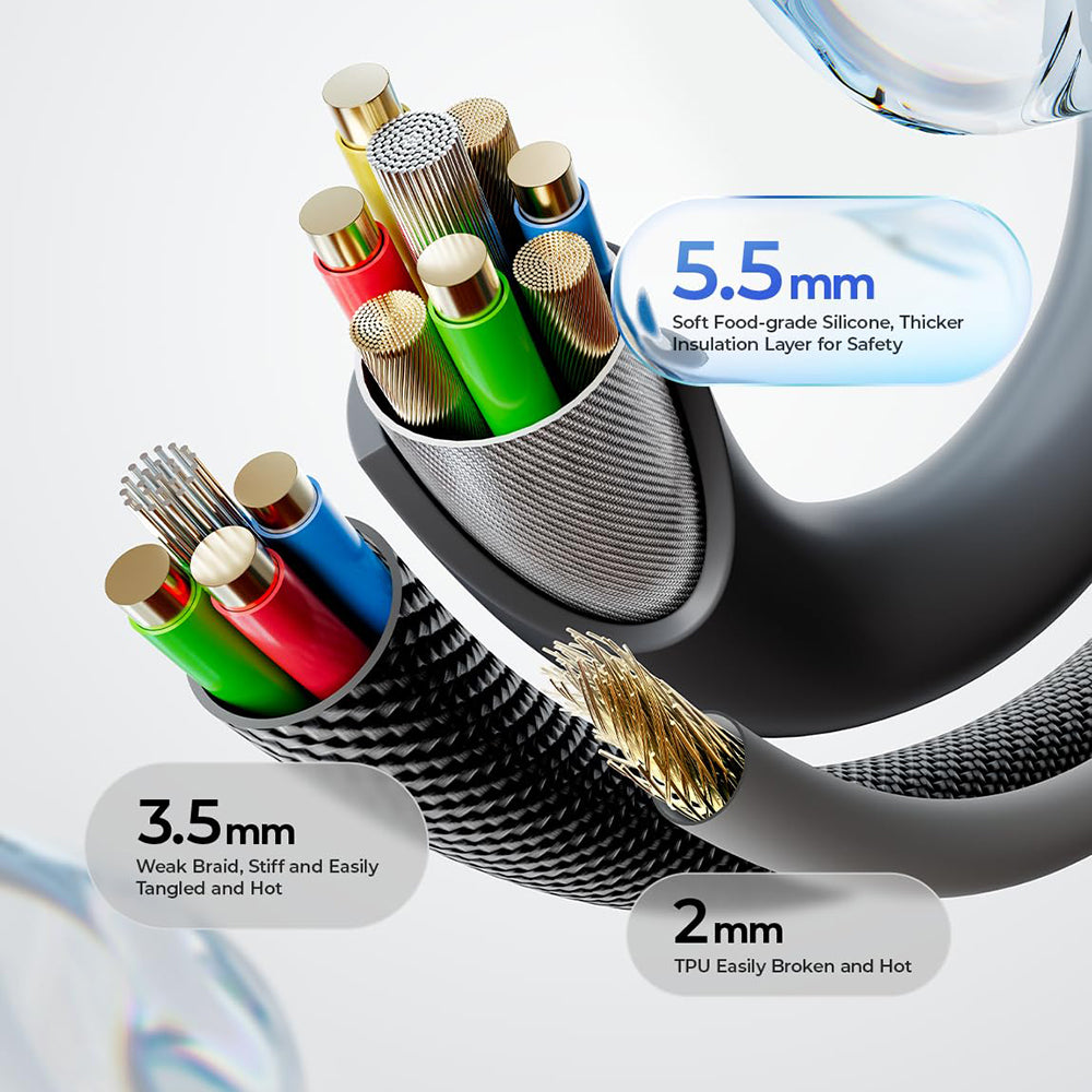 Kabel do przesyłu danych i ładowania USB-C - USB-C Lisen L115, 100W, 3m, Szary YL0126010031