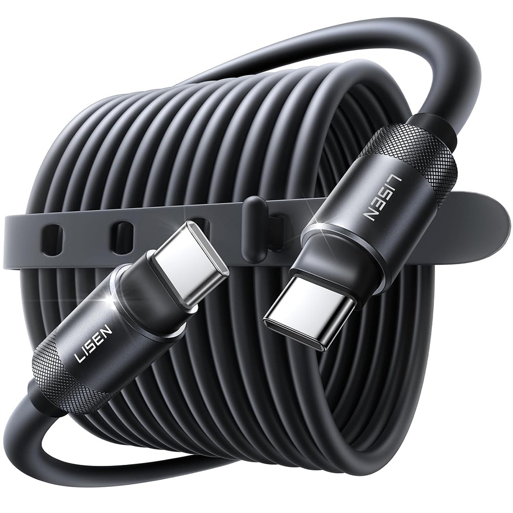 Kabel do danych i ładowania USB-C - USB-C Lisen L115, 100W, 3m, Czarny YL0125040001