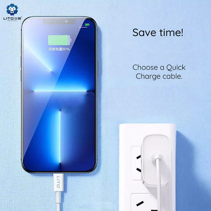 Kabel do danych i ładowania USB-C - USB-C Lito, 18W, 2m, Biały