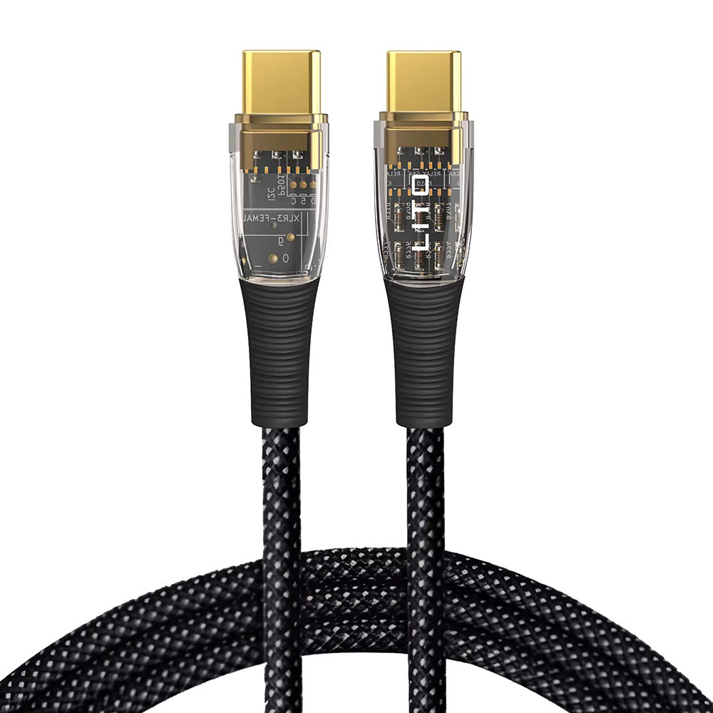 Kabel USB-C - USB-C Lito LD01, 60W, 1.2m, Czarny