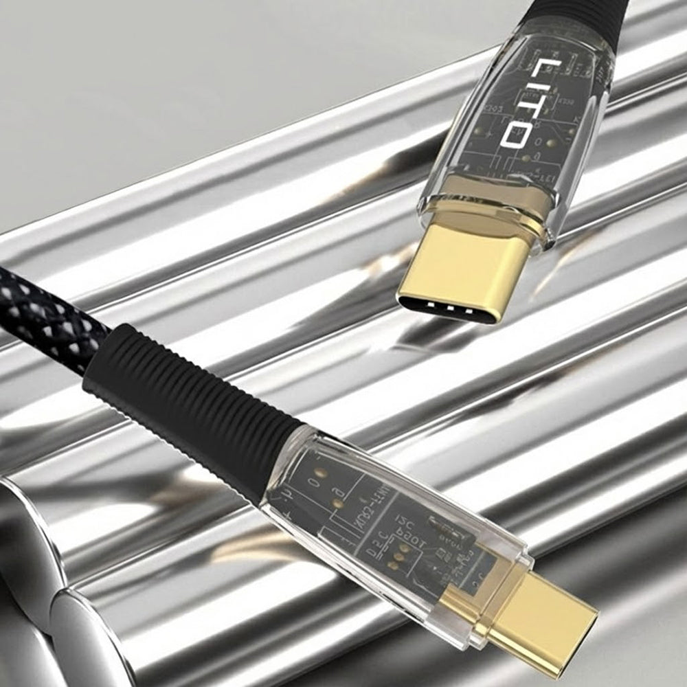 Kabel USB-C - USB-C Lito LD01, 60W, 1.2m, Czarny