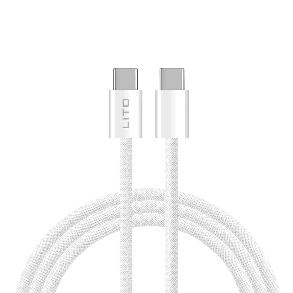 Kabel do danych i ładowania USB-C - USB-C Lito LD04CC, 60W, 1m, Biały