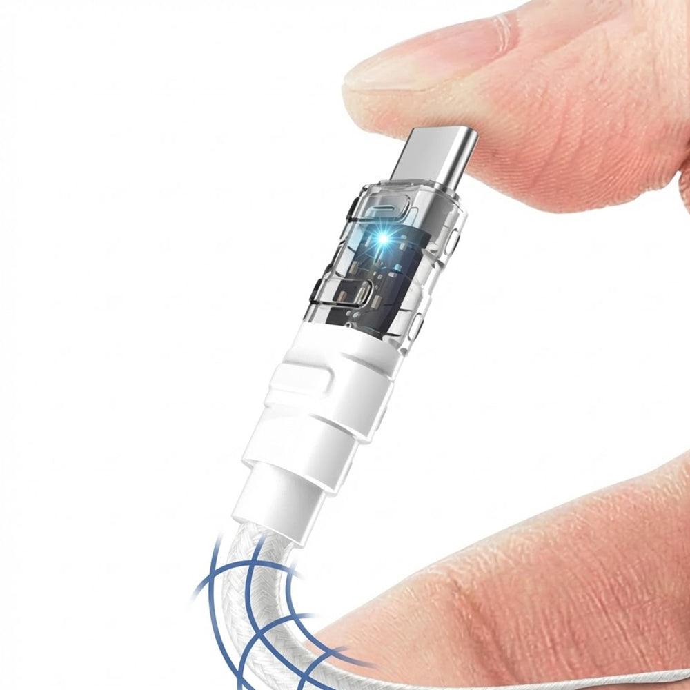 Kabel do danych i ładowania USB-C - USB-C Lito LD05, 60W, 1m, Biały