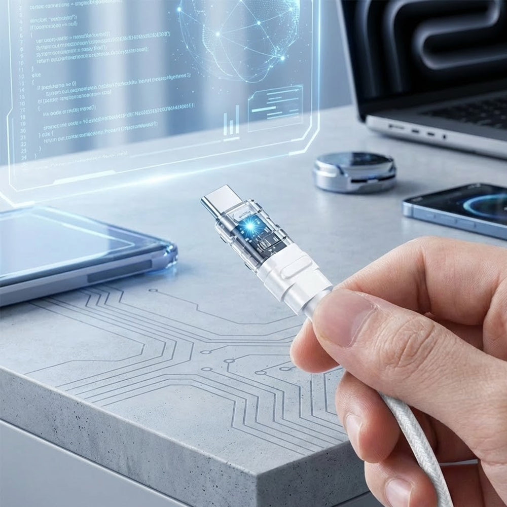 Kabel do danych i ładowania USB-C - USB-C Lito LD05, 60W, 1m, Biały