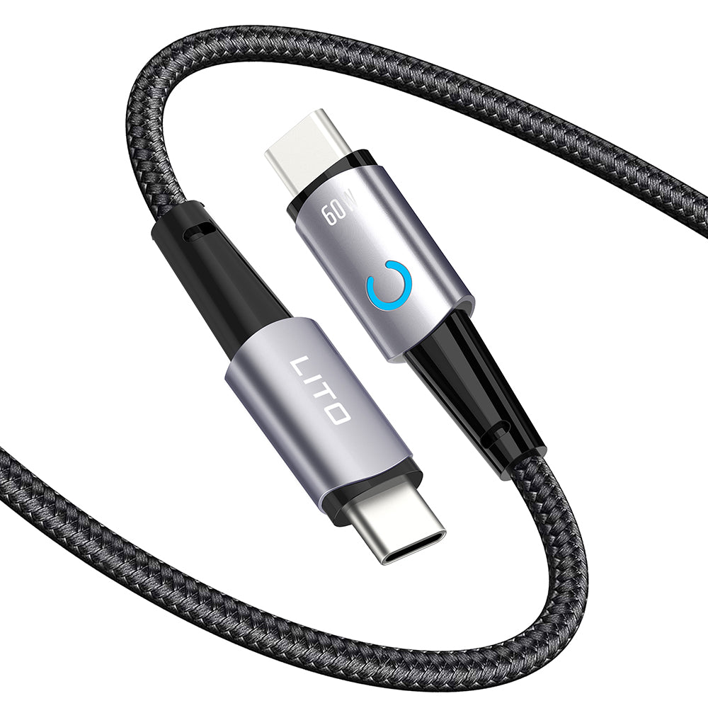 USB-C Data and Charging Cable - USB-C Lito LD10CC, 60W, 1m, Black