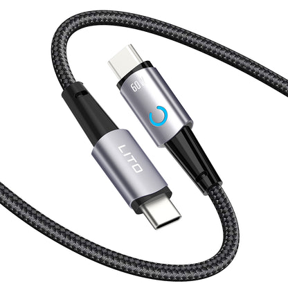 USB-C Data and Charging Cable - USB-C Lito LD10CC, 60W, 1m, Black