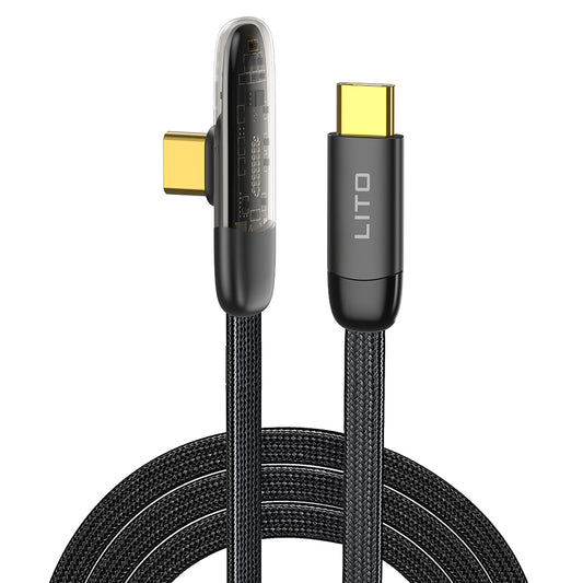 Kabel do danych i ładowania USB-C - USB-C Lito LD11CC, 60W, 1m, Czarny