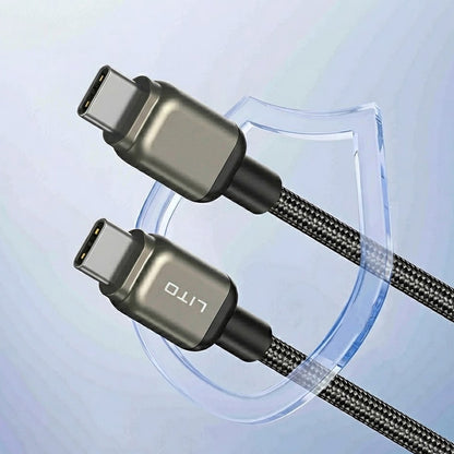 Kabel do danych i ładowania USB-C - USB-C Lito LD17, 100W, 1m, Czarny