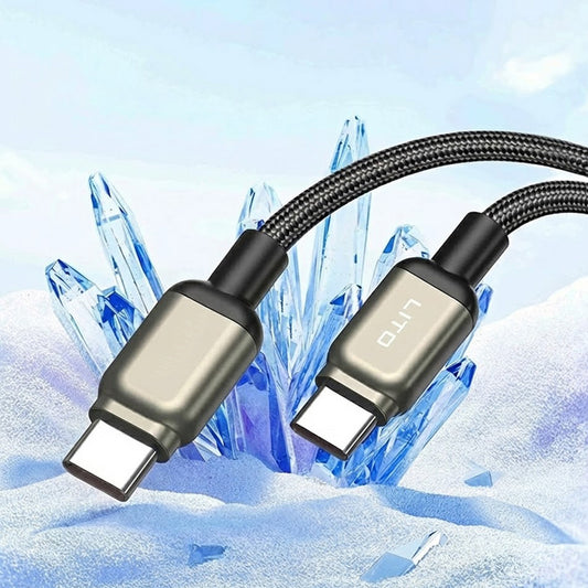 Kabel do danych i ładowania USB-C - USB-C Lito LD17, 100W, 1m, Czarny