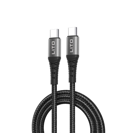 Kabel do danych i ładowania USB-C - USB-C Lito LD22CC, 60W, 2m, Czarny