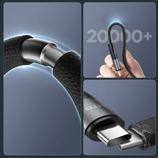 Kabel do danych i ładowania USB-C - USB-C Lito LD23CC, 100W, 1m, Szary