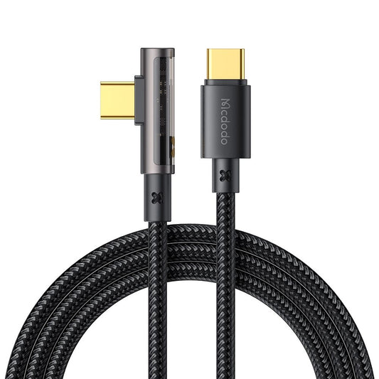 Kabel do danych i ładowania USB-C - USB-C McDodo CA-3400 Angled, 100W, 1.2m, Czarny