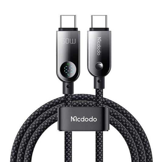 Kabel do danych i ładowania USB-C - USB-C McDodo CA-4780 Display, 60W, 1.2m, Czarny