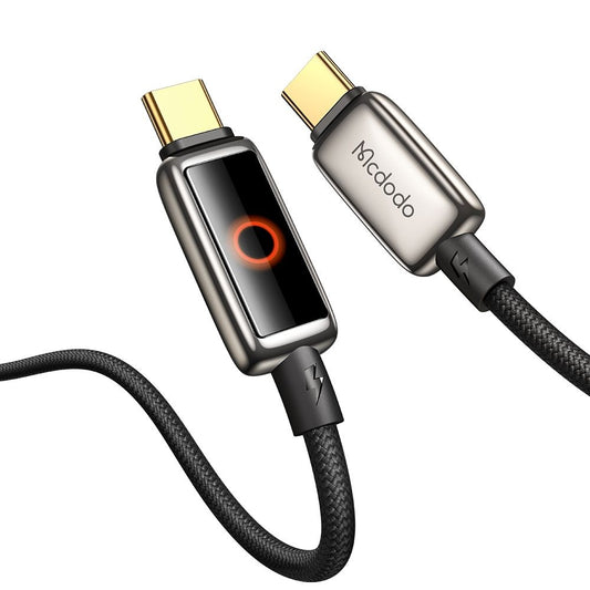Kabel do danych i ładowania USB-C - USB-C McDodo CA-6680 Auto Power Off, 100W, 1.2m, Czarny