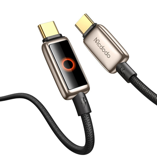 Kabel do danych i ładowania USB-C - USB-C McDodo CA-6681 Auto Power Off, 100W, 1.2m, Złoty