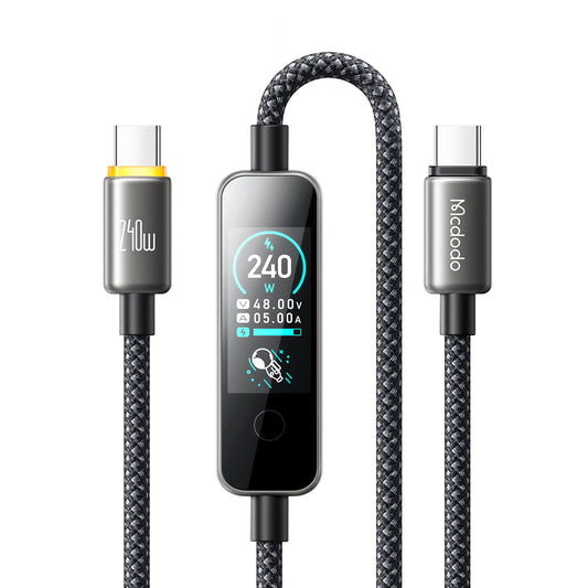 Kabel do przesyłu danych i ładowania USB-C - USB-C McDodo CA-8750 Display, 240W, 1,2m, Czarny