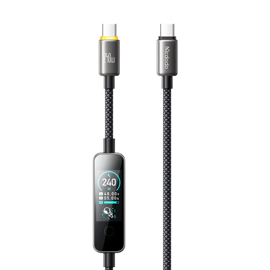 Kabel do przesyłu danych i ładowania USB-C - USB-C McDodo CA-8750 Display, 240W, 1,2m, Czarny