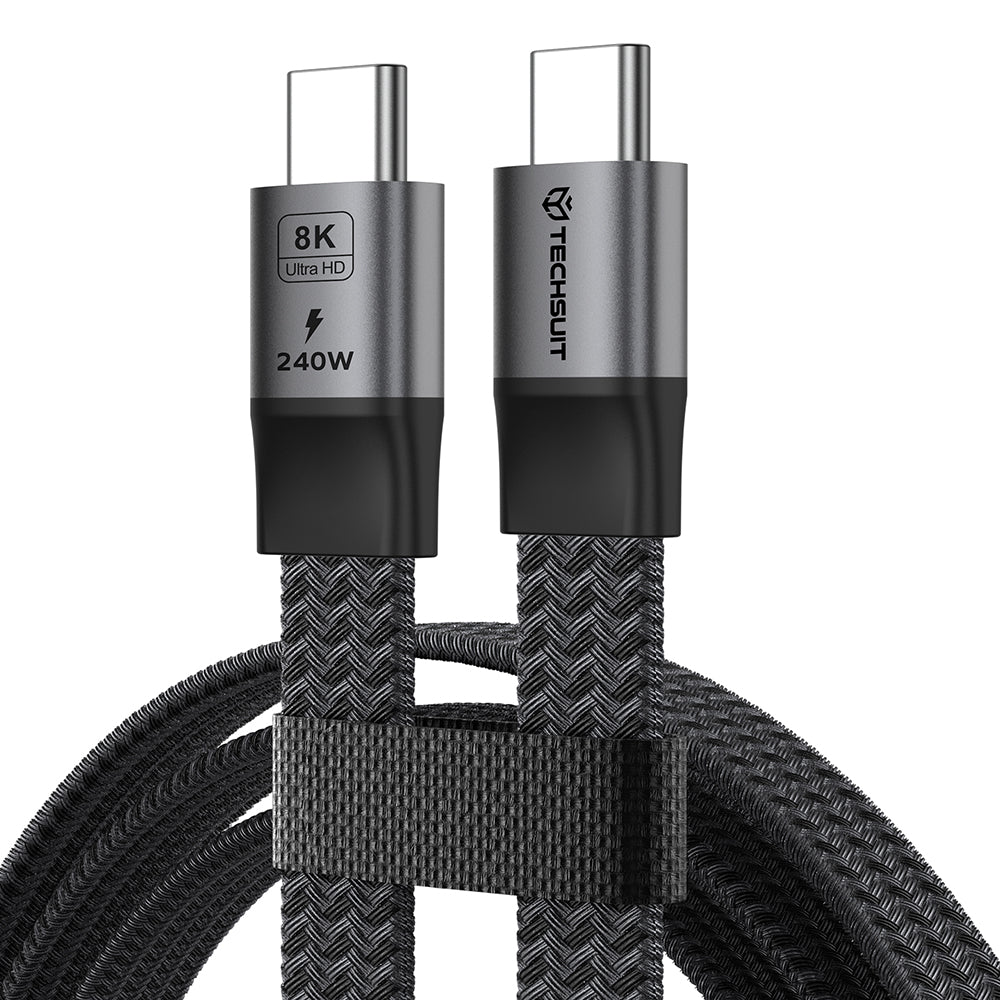 USB-C Data and Charging Cable - USB-C Techsuit ElysiumSync Pro CX1, 240W, 1m, Gray