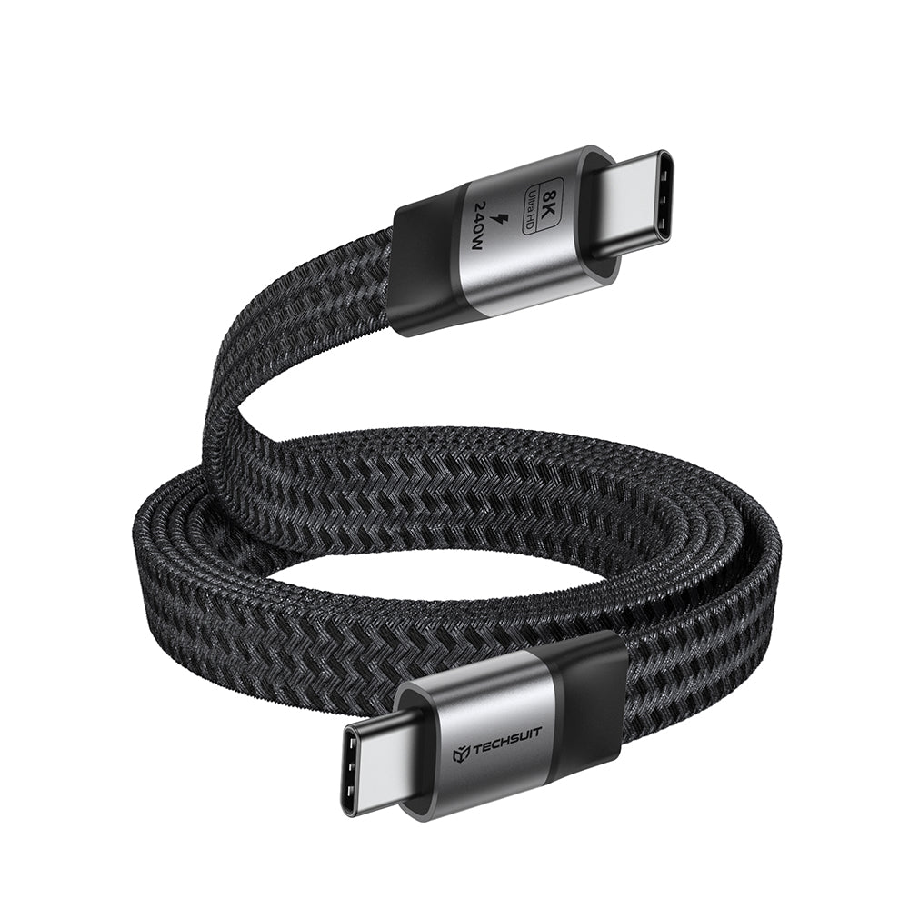 USB-C Data and Charging Cable - USB-C Techsuit ElysiumSync Pro CX1, 240W, 1m, Gray