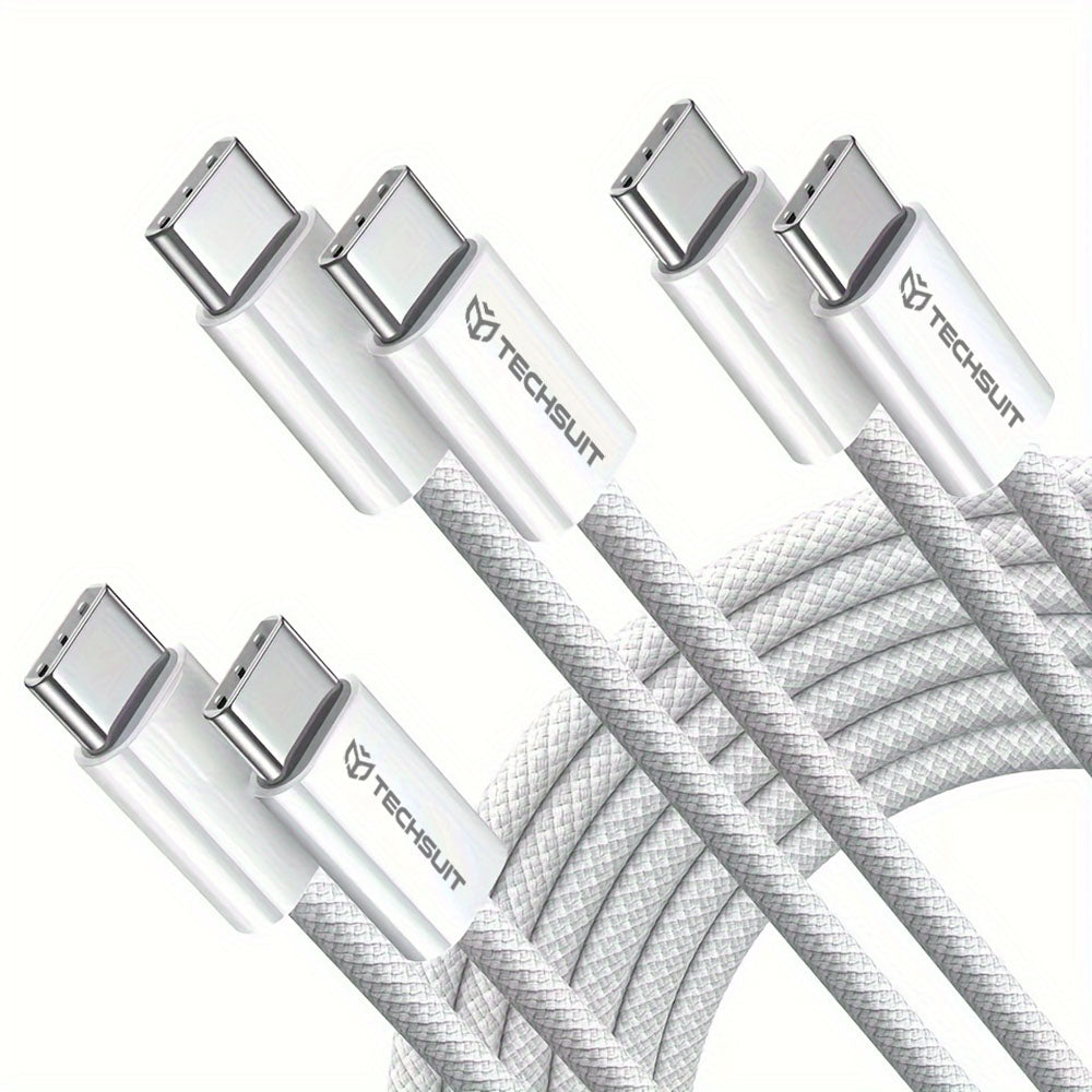 Kabel do danych i ładowania USB-C - USB-C Techsuit PCB114D, 60W, 1m, Żółty