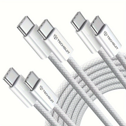 Kabel do danych i ładowania USB-C - USB-C Techsuit PCB114D, 60W, 1m, Żółty