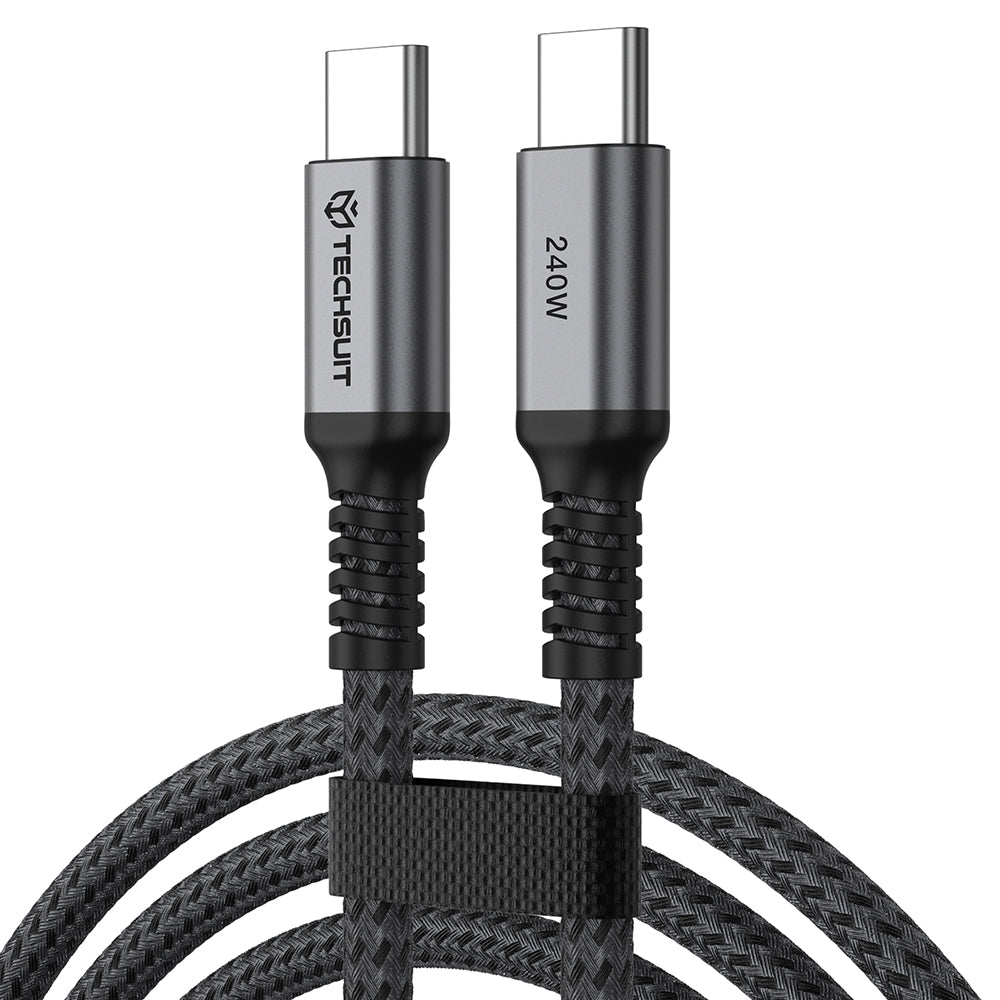 USB-C Data and Charging Cable - USB-C Techsuit TitanSync Pro CX2, 240W, 2m, Gray